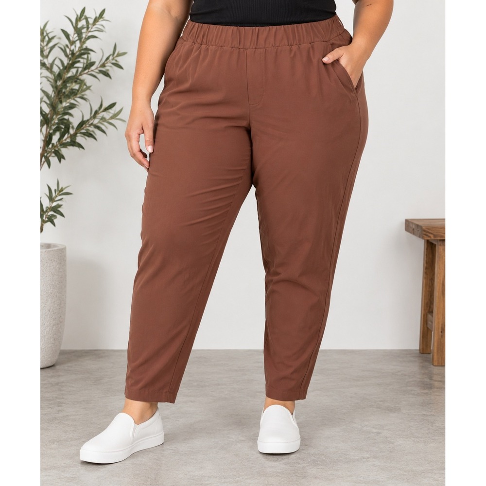 Studio by Torrid Relaxed Tapered Pull On Pants Cinnamon Brown Womens Size 3R